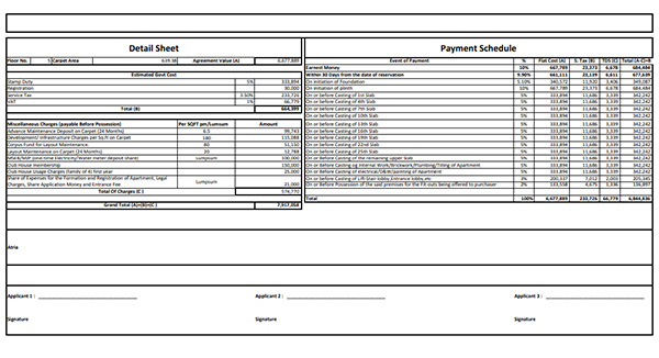 Prestige Thane West Costing Plan